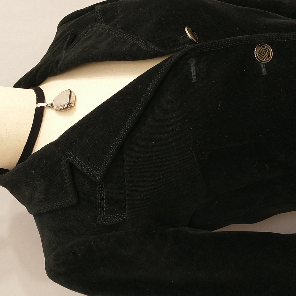 Vintage Designer Black Jacket Louis Feraud Paris Tailored Velvet Fitted Short - Picture 2 of 16